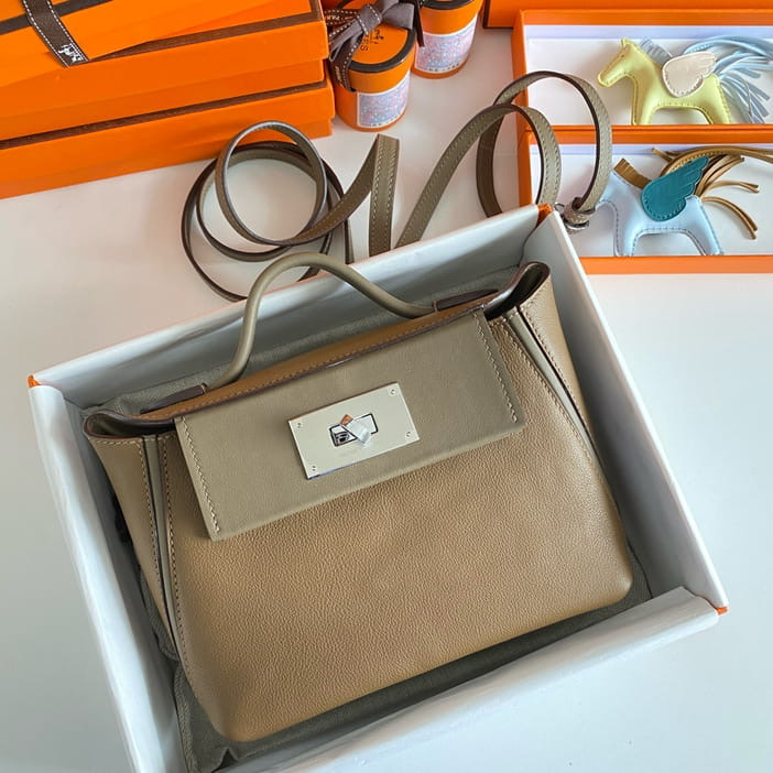 Hermes 24/24  mini 21 Evercolor Etoupe PHW